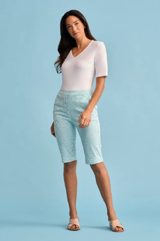 Save Money, Shop Happy!Seersucker Stripe Short - Turquoise Stripe