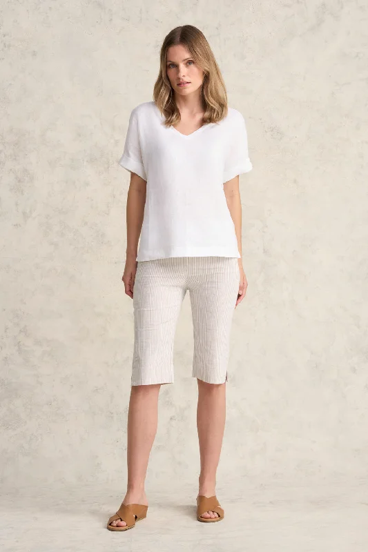Get It Before It’s Gone!Bengajean® Short Seersucker - Stone & White Stripe