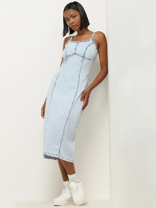 Nuon Light Blue Bodycon Denim Dress