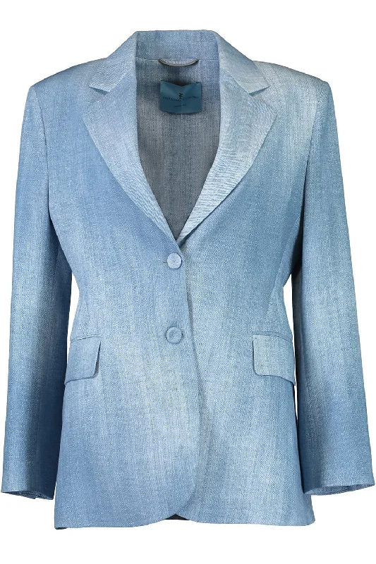 Faux Denim Blazer