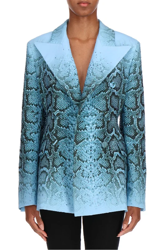 Snake Print Double Breasted Jacket