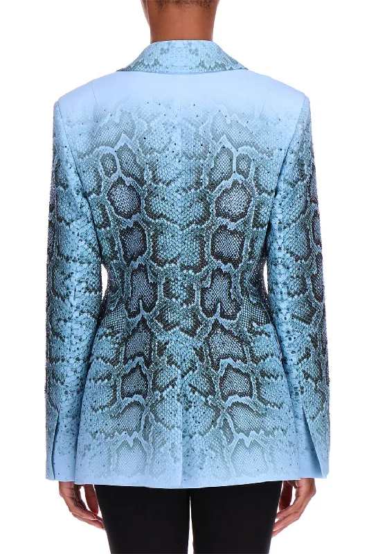 Snake Print Double Breasted Jacket