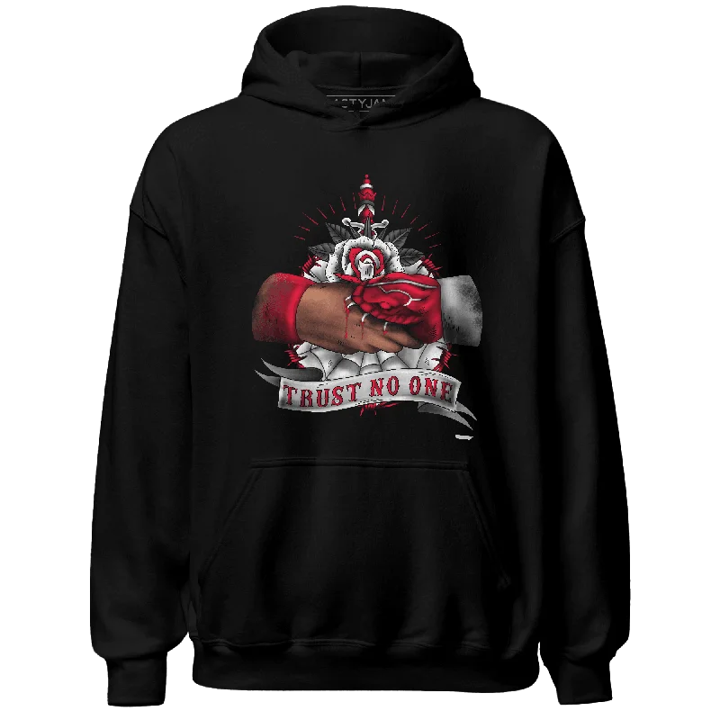 NastyJamz Retro Red Taxi 12s Hoodie Match Trust No One Old School