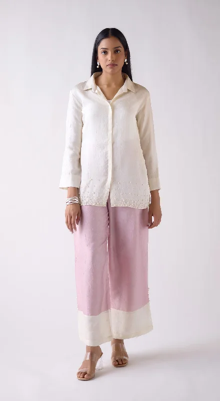 Ivory Crushed Silk Shirt