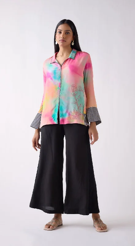 Multi Crepe Abstract Print Shirt