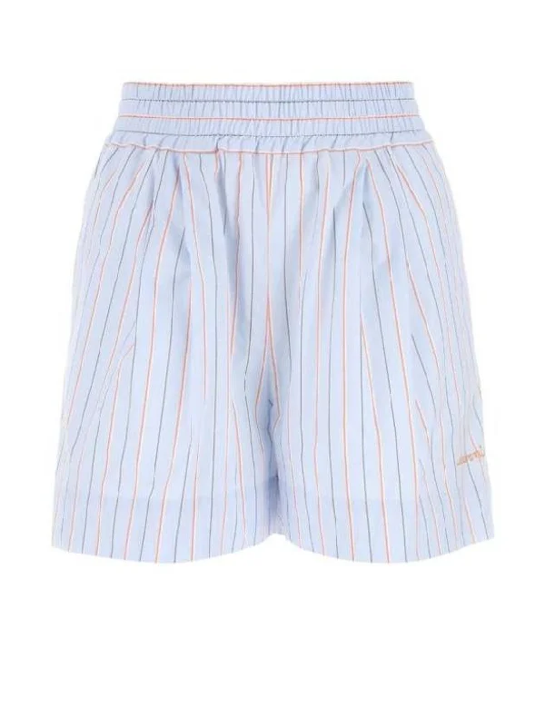 Women's Pinstripe Logo Shorts Blue