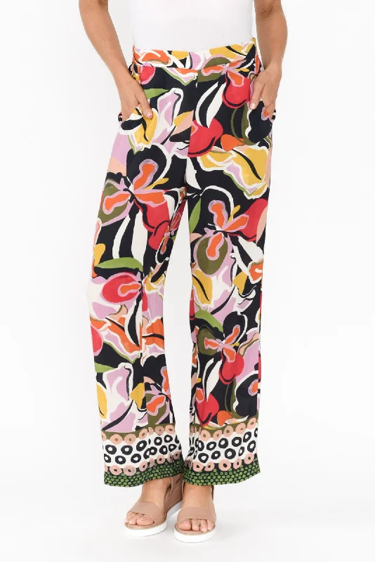 Feature Black Tropical Pant