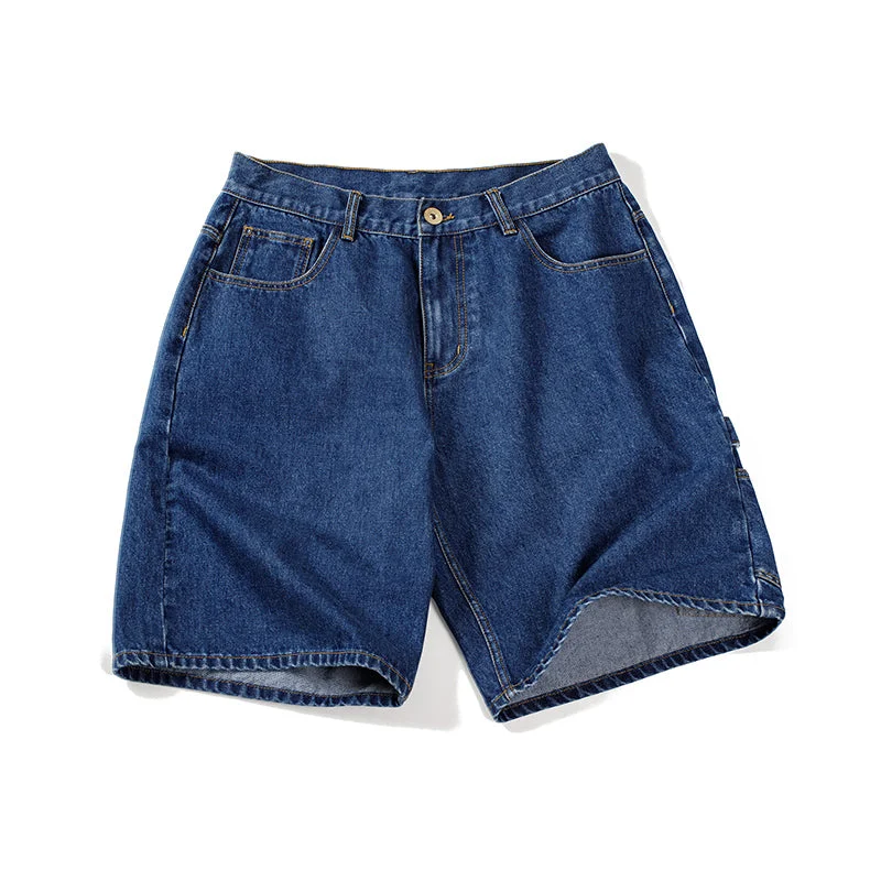 Retro Washed Denim Workwear Shorts