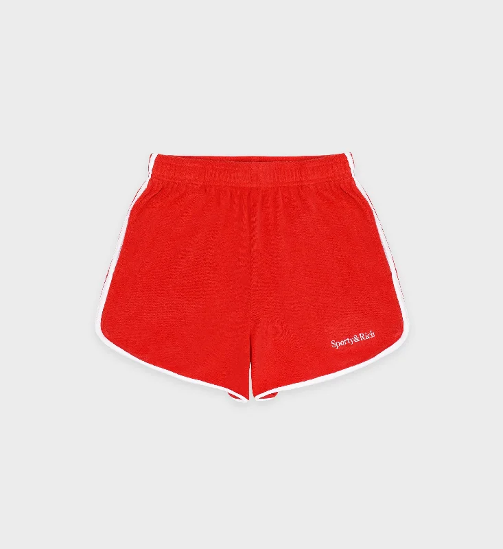 Serif Logo Terry Short - Bright Red/White