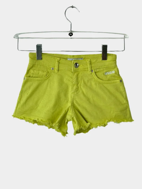 Denim Yellow Shorts