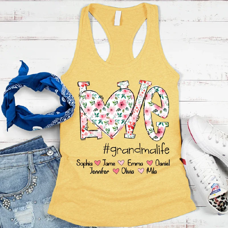 Flower Love Grandma Life Best Gift Mother's Day Tank top