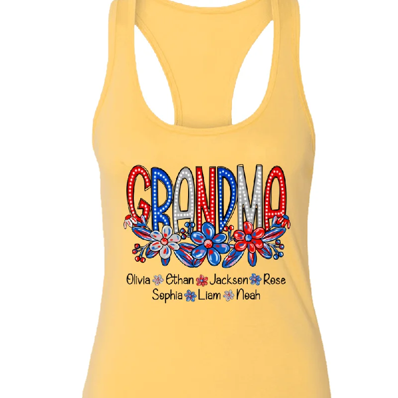 Grandma flower color And Grandkids Tank top