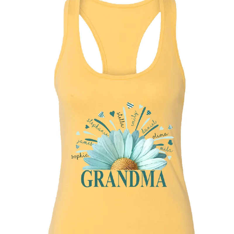 Grandma Flower Daisy With Grandkids Tank top