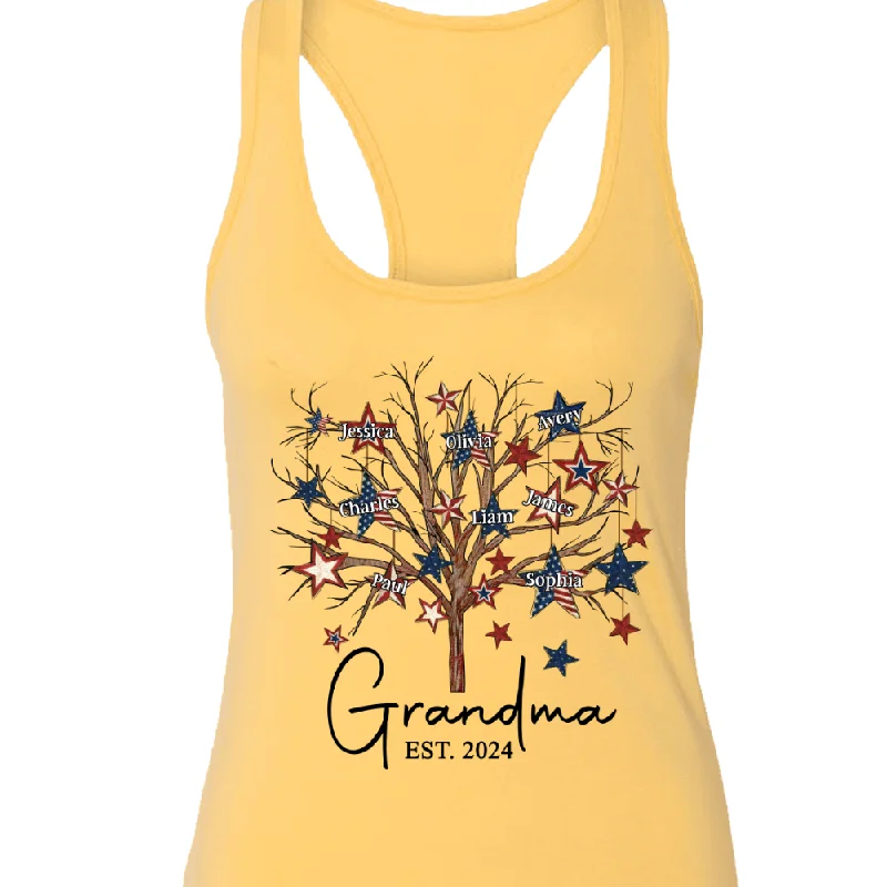 Grandma Tree Stars And Grandkids 4th of July Tank top