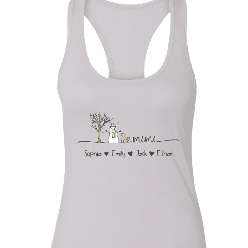 Mimi Christmas Snowman And Grandkids Tank top