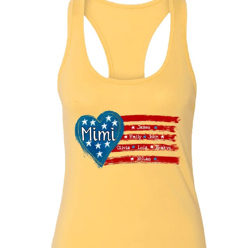 Mimi heart flag And Grandkids Tank top