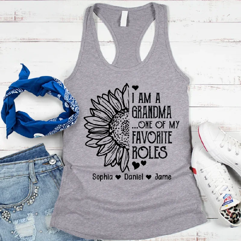 Sunflower Nana With Grandkids Personalized Tank top