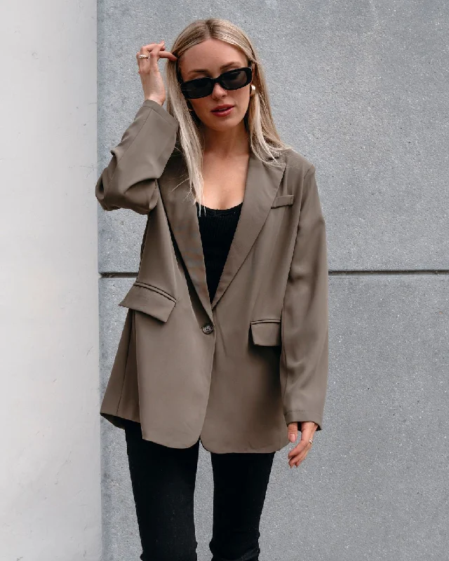 Carolina Single-Breasted Blazer - Olive