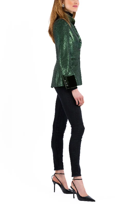 Jacket from matted green sequins