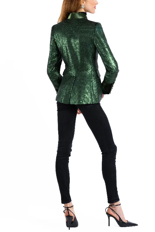 Jacket from matted green sequins