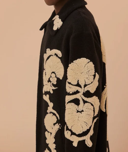 Helen Black/White Fleece Coat