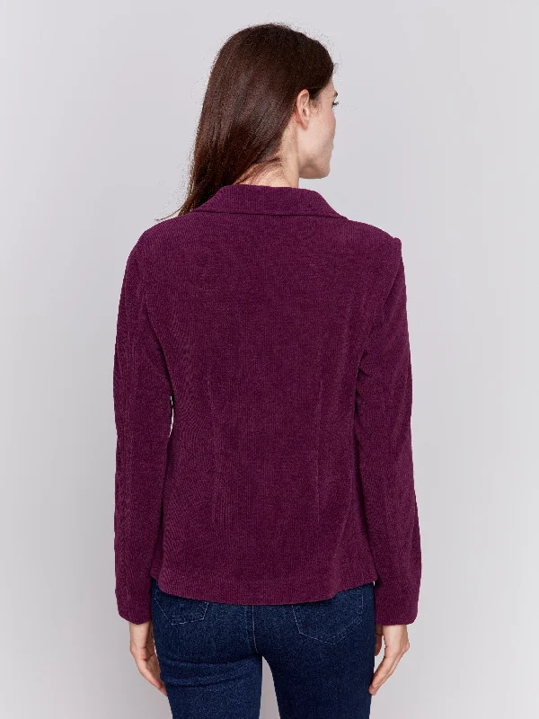 Knit Corduroy Blazer - Mulberry