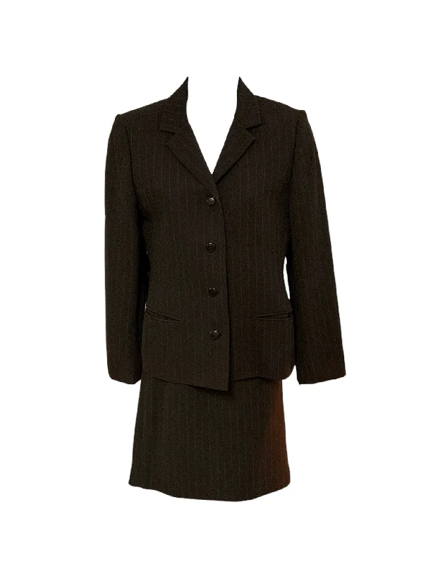 Petite Sophisticate Women's 2pc Suit Brown Skirt 8/Jkt 4