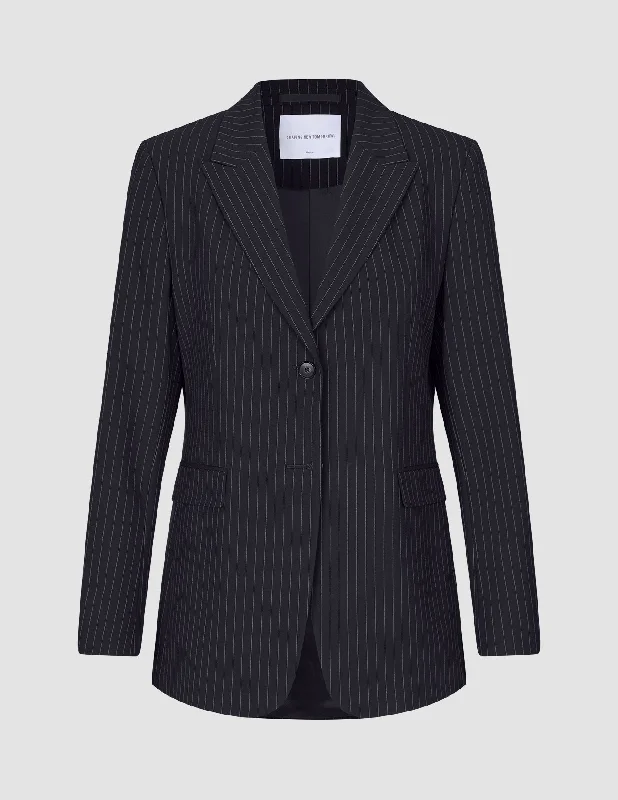 Essential Blazer Navy Pinstripe