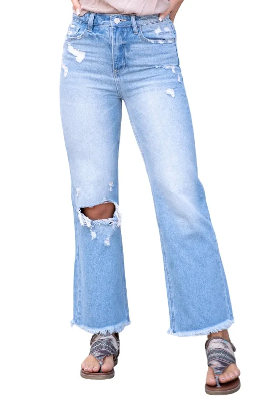 The Best Sale of the Year!90S Vintage Ankle Flare Jeans In Light Blue Wash