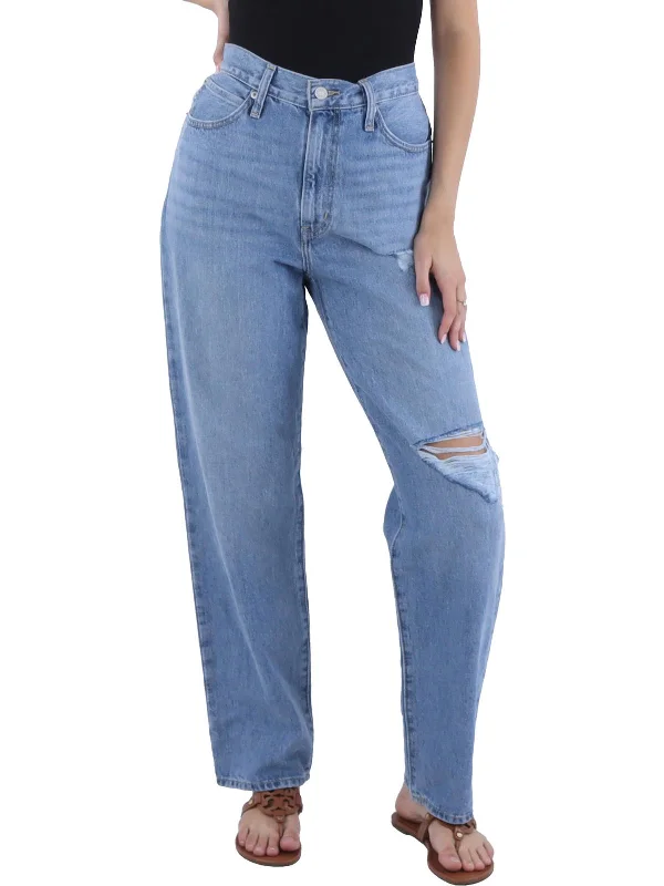 Hurry, Sale Ends Soon!'94 Baggy Womens Mid-Rise Distressed Straight Leg Jeans