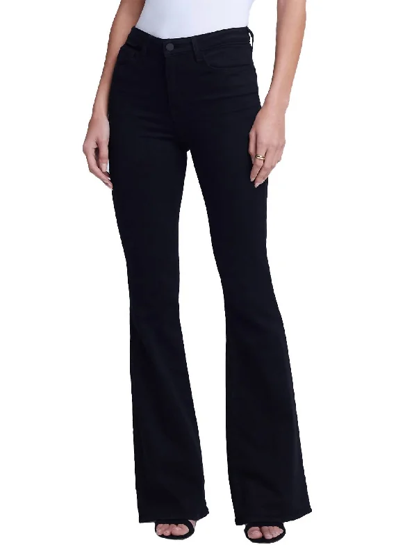 More Discounts, More Joy!Bell High Rise Flare Jean In Noir