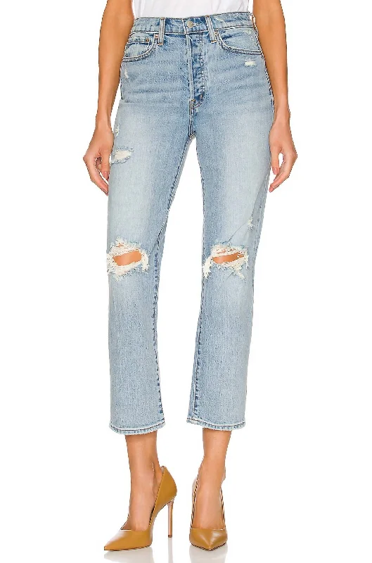 Limited-Time Price Drop!Charlie High Rise Straight Jean In Bali Distressed