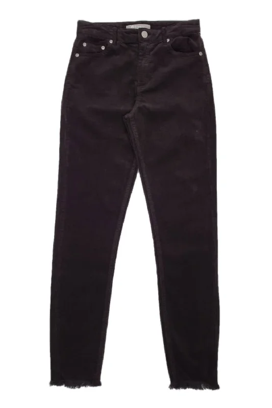 Grab Yours Before It’s Too Late!Corduroy Skinny W/ Fray Hem Jeans In Black