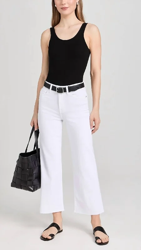 Your Chance to Save is Now!Cropped Alexa With Cut Hem Jeans In White