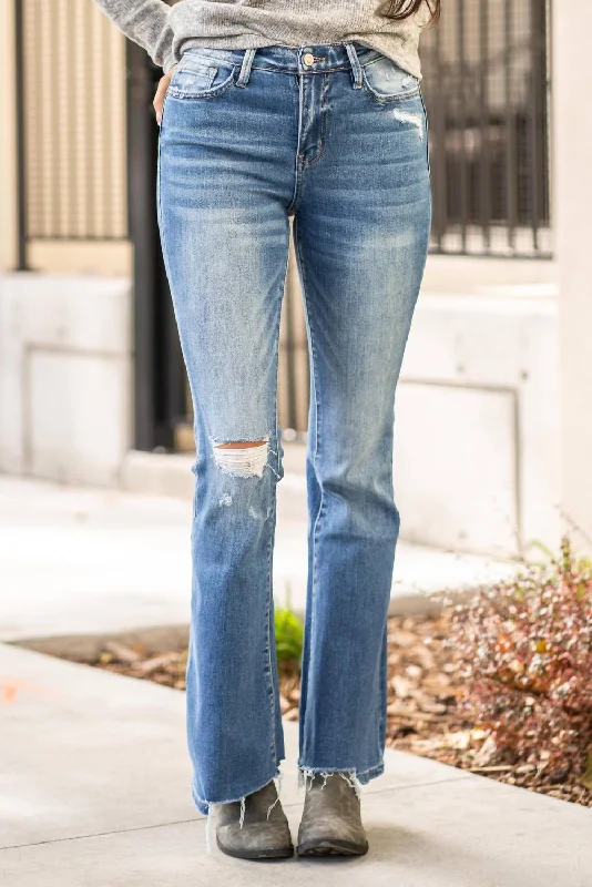 One Click Away from Big Savings!East Gate High Rise Flare Jean In Denim
