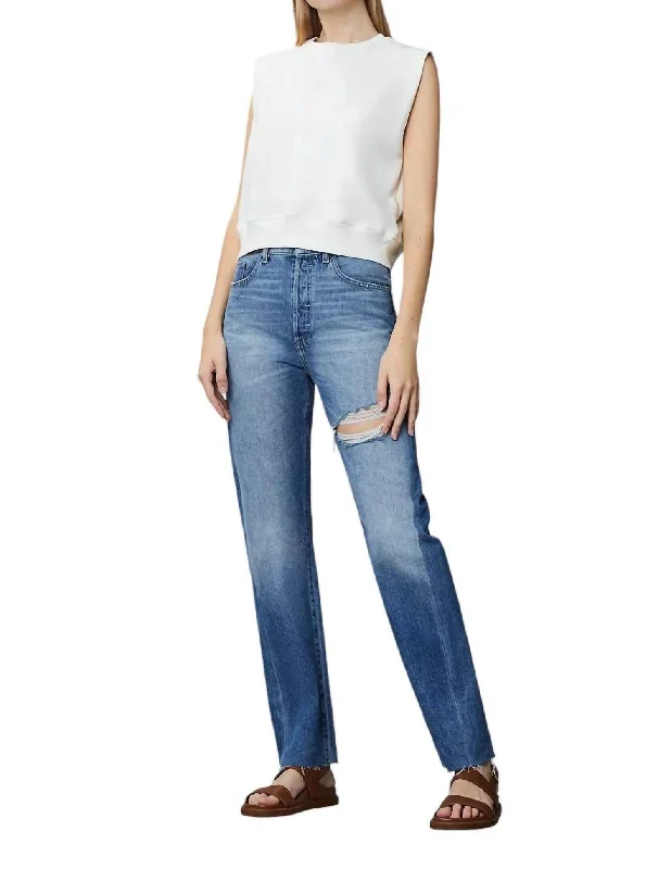 Your Shopping Wish, Our Discount Command!Emilie Straight Ultra High Rise Jean In Bedford Blue Raw