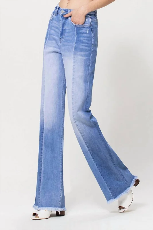 One Click Away from Big Savings!Groove 90's Wide Leg Contrast Jean In Light Blue