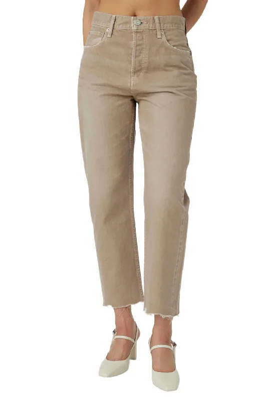 Get Ready to Save!Herminie Wide Cropped Straight Jean In Light Brown