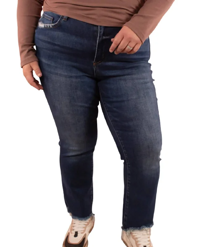 Incredible Savings Inside!High Rise Frayed Hem Flare Jean In Dark Wash