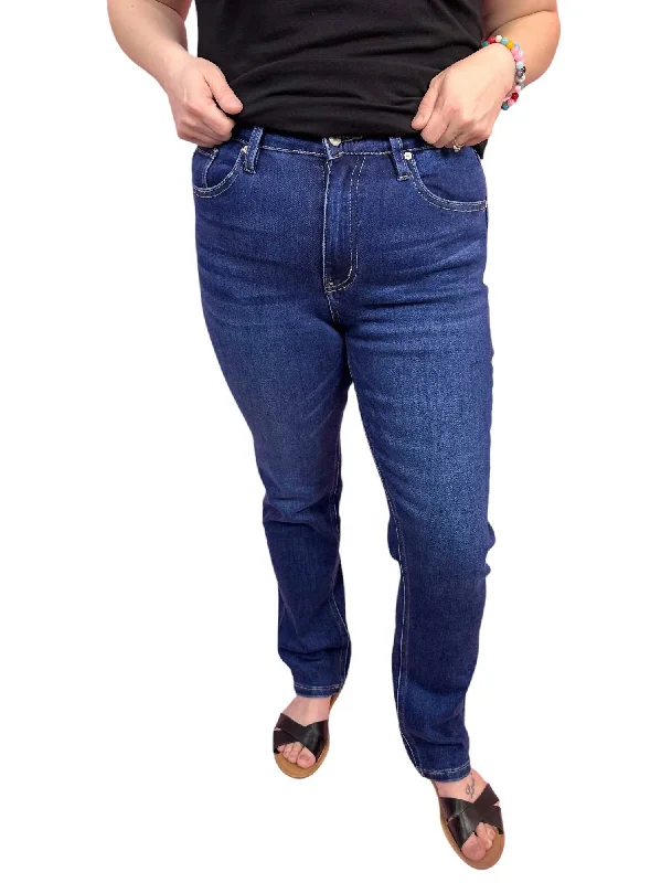 Your Shopping Wish, Our Discount Command!High Rise Slim Straight Jeans In Dark Wash