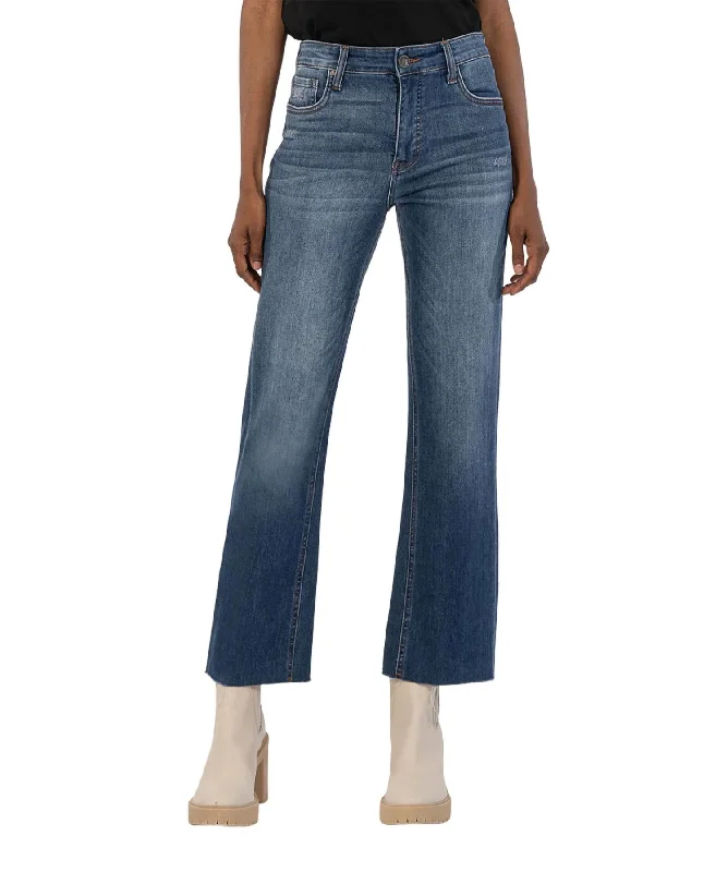Must-Have Deals Inside!Kelsey High Rise Fab Ab Ankle Flare Jeans In Royal Wash