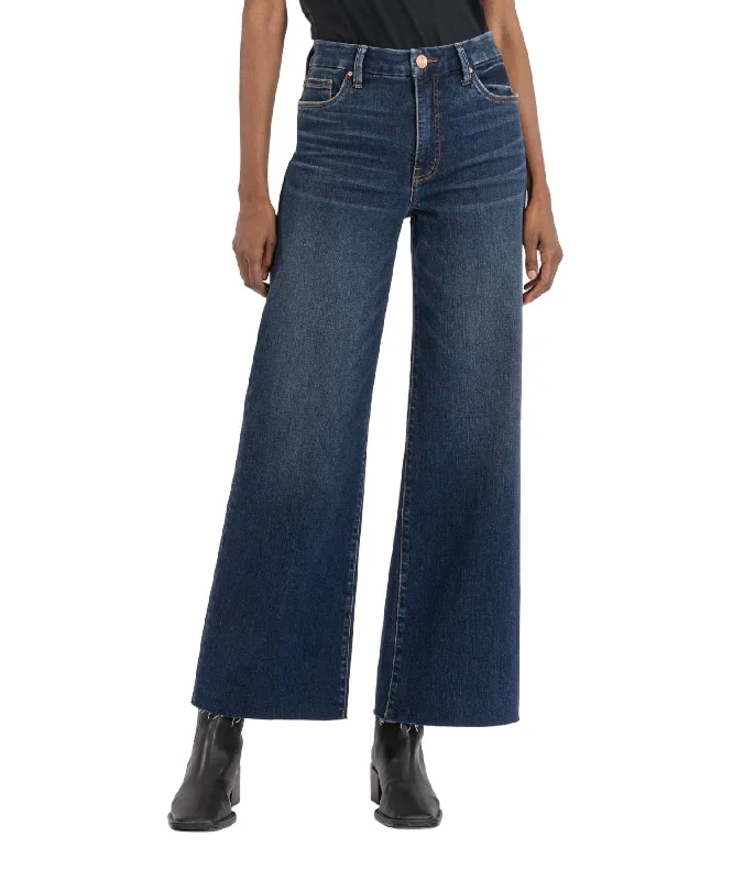 Act Fast – Limited Time Savings!Meg High Rise Fab Ab Wide Leg Jeans In Exhibited Wash