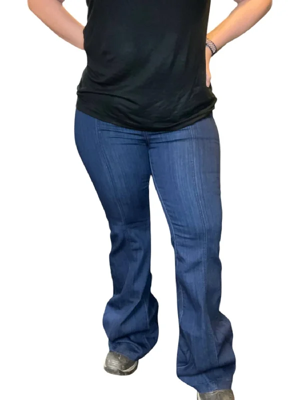 Your Discount is Waiting!Morticia Pull On Flare Jeans In Denim