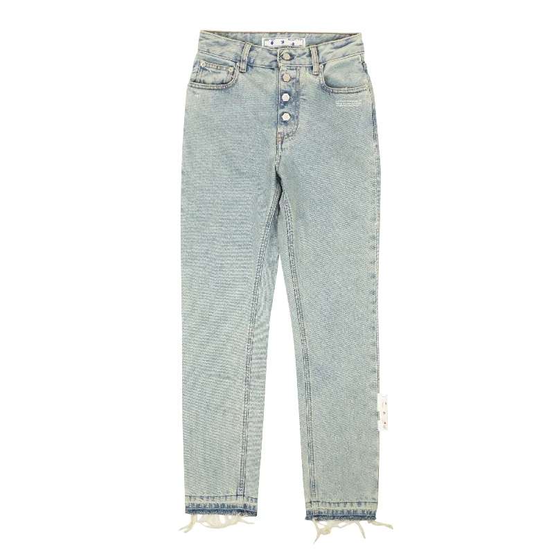 Buy One, Get One Free!Off-White C/O Virgil Abloh Riserva Straight Jeans - Light Blue