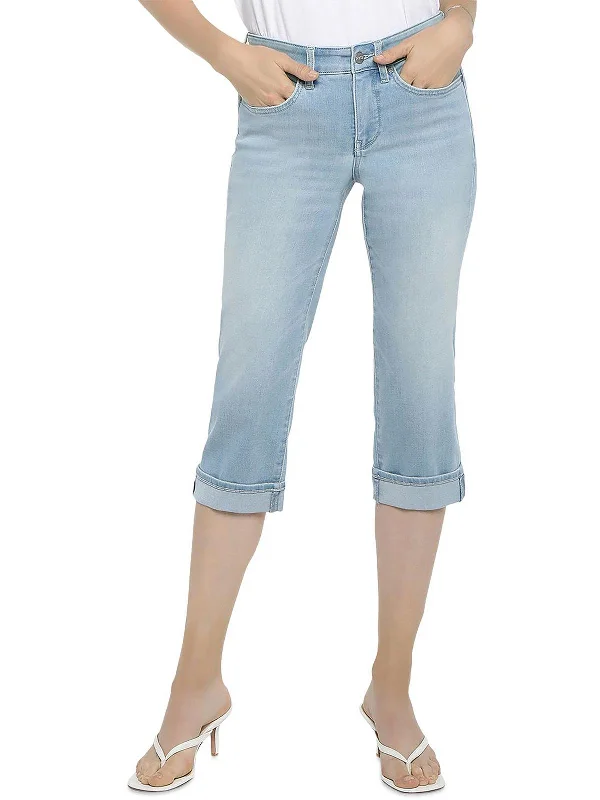 Limited Time Offer!Petites Petite Marilyn Womens Cropped High Rise Straight Leg Jeans