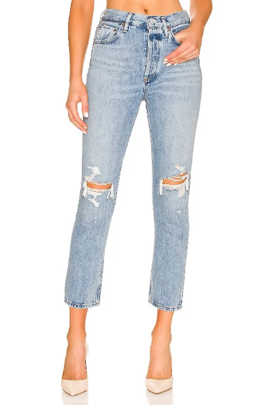 Shop Before It’s Gone!Riley High Rise Straight Crop Jean In Blitz (Med Indigo)