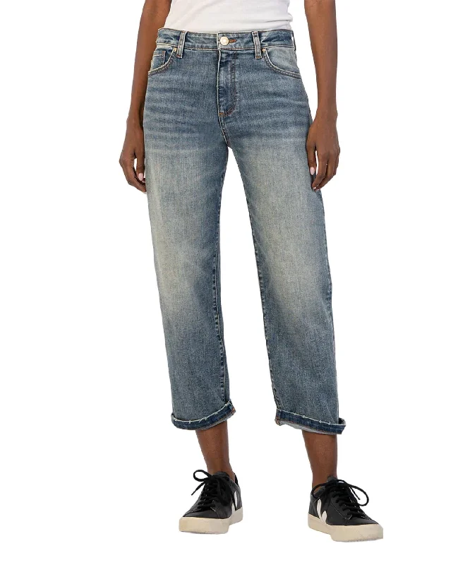 Your Chance to Save is Now!Sienna Baggy Boyfriend Crop Jeans In Shaped Wash