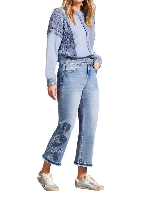 Unlock Huge Savings Now!Sophia Microflare Crop Denim Jean In Flower Blue