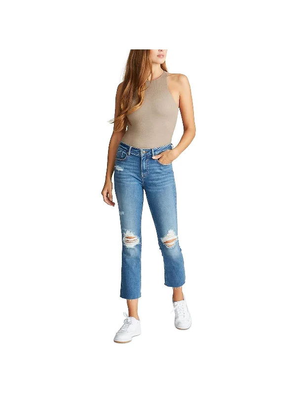 More Discounts, More Joy!Stevie Womens Destructed Cropped Straight Leg Jeans
