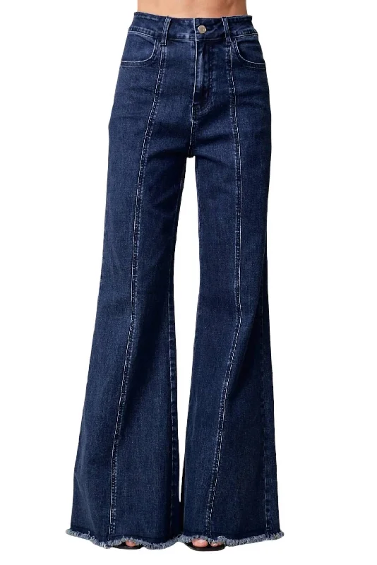 Flash Deals – Act Quickly!Wide Leg Palazzo Denim Jeans In Dark Wash